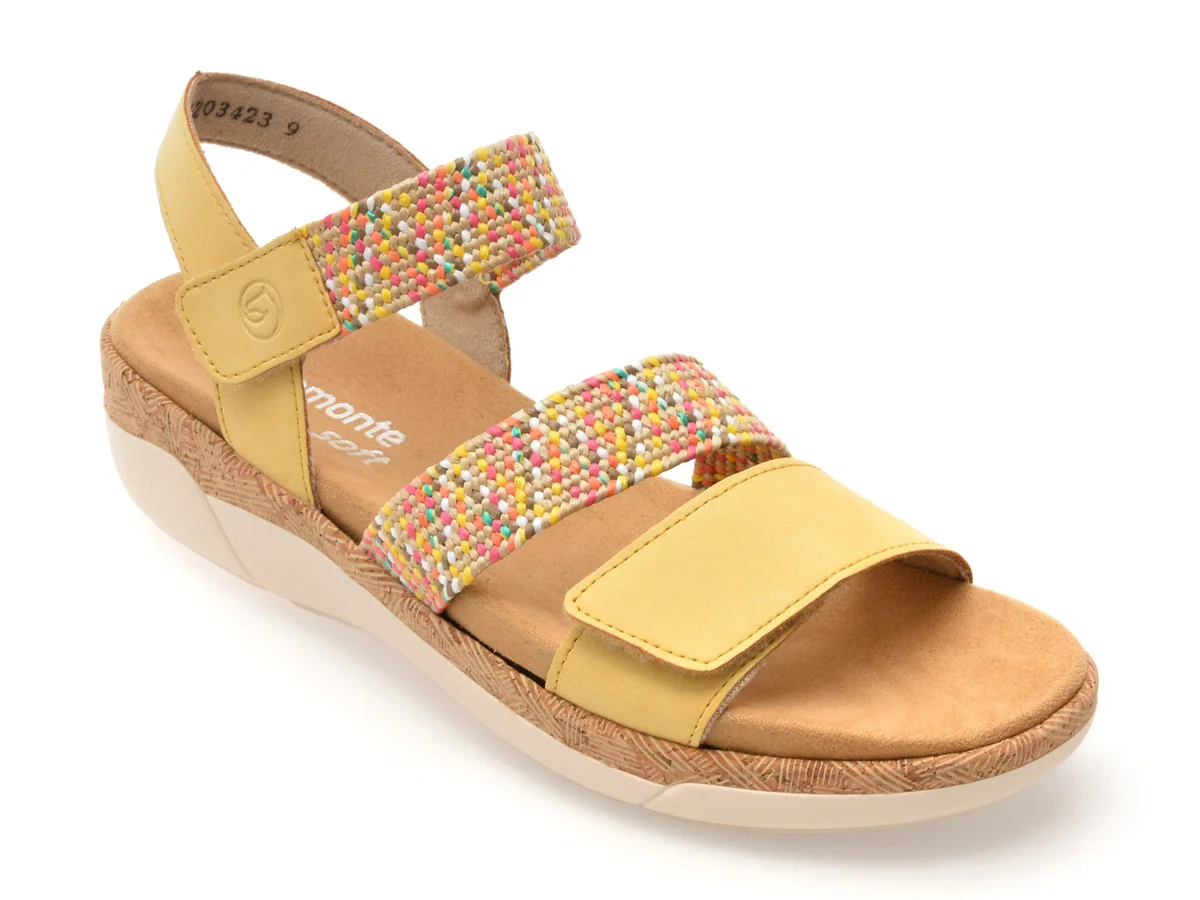 Sandale Remonte Galbene, R6861, Din Piele Ecologica