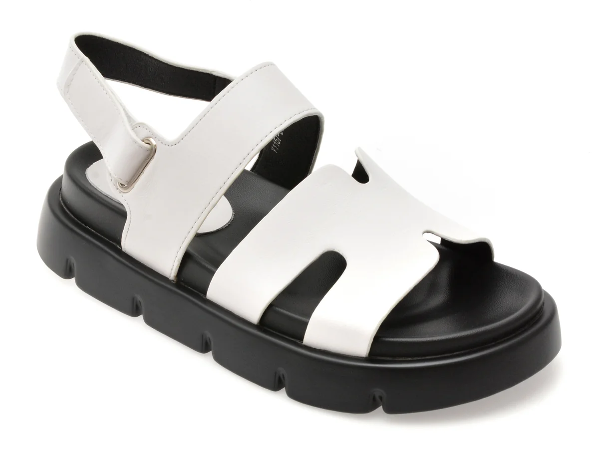 Sandale Epica Albe, 1157D32, Din Piele Naturală