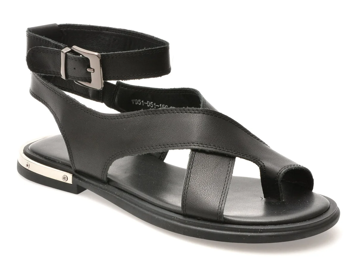 Sandale Epica Negre, V951D51, Din Piele Naturală