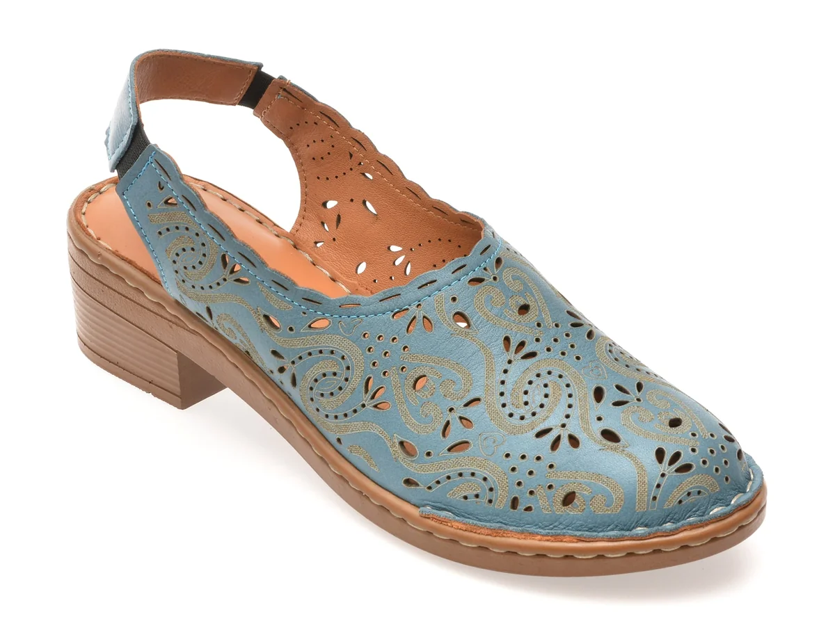 Pantofi Flavia Passini Albastri, 9500, Din Piele Naturala