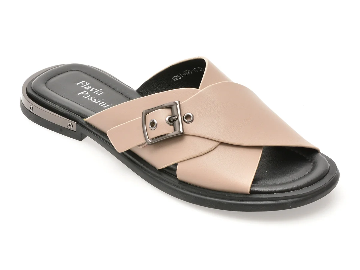 Papuci Flavia Passini Gri, V951G50, Din Piele Naturala