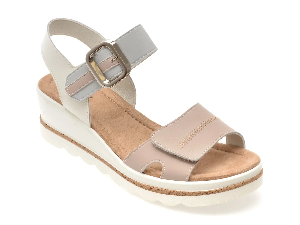 Sandale Image Albe, 1152H16, Din Piele Naturală