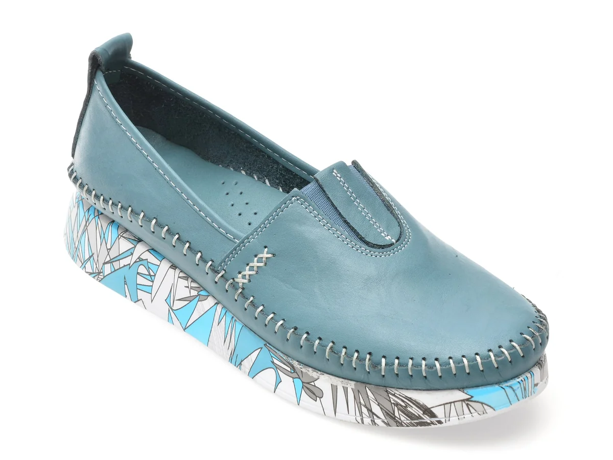 Pantofi Flavia Passini Albastri, 712, Din Piele Naturala