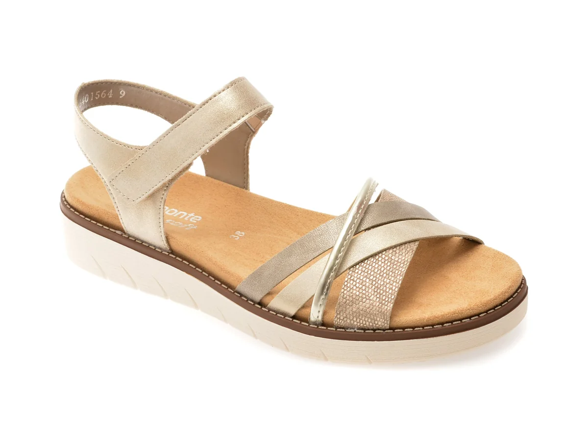 Sandale Remonte Aurii, D2058, Din Piele Ecologică