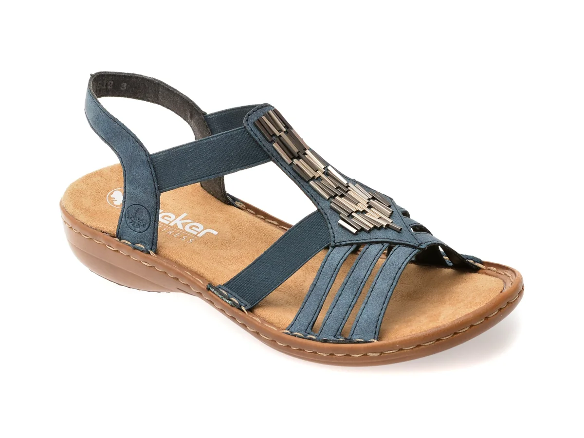 Sandale Rieker Albastre, 60800, Din Piele Ecologică