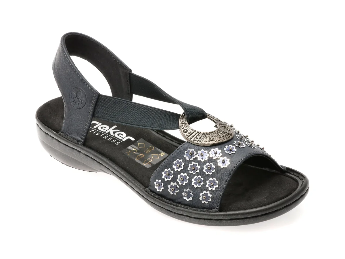 Sandale Rieker Bleumarin, 608B5, Din Piele Ecologică