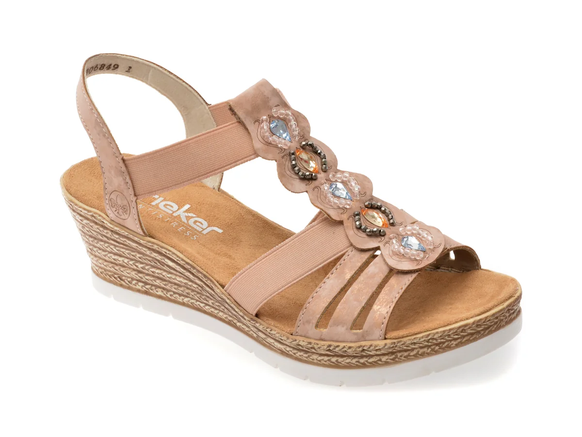 Sandale Rieker Roz 619B2 Din Piele Ecologică