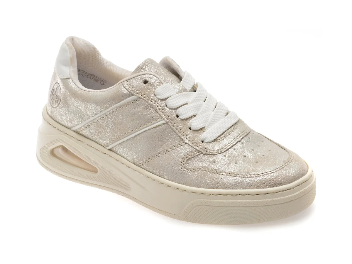 Pantofi Sport RIEKER Argintii, N6402, Din Piele Ecologica