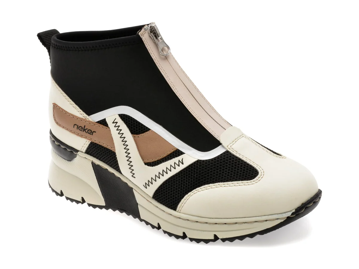 Ghete Rieker Negre, N6360, Din Material Textil