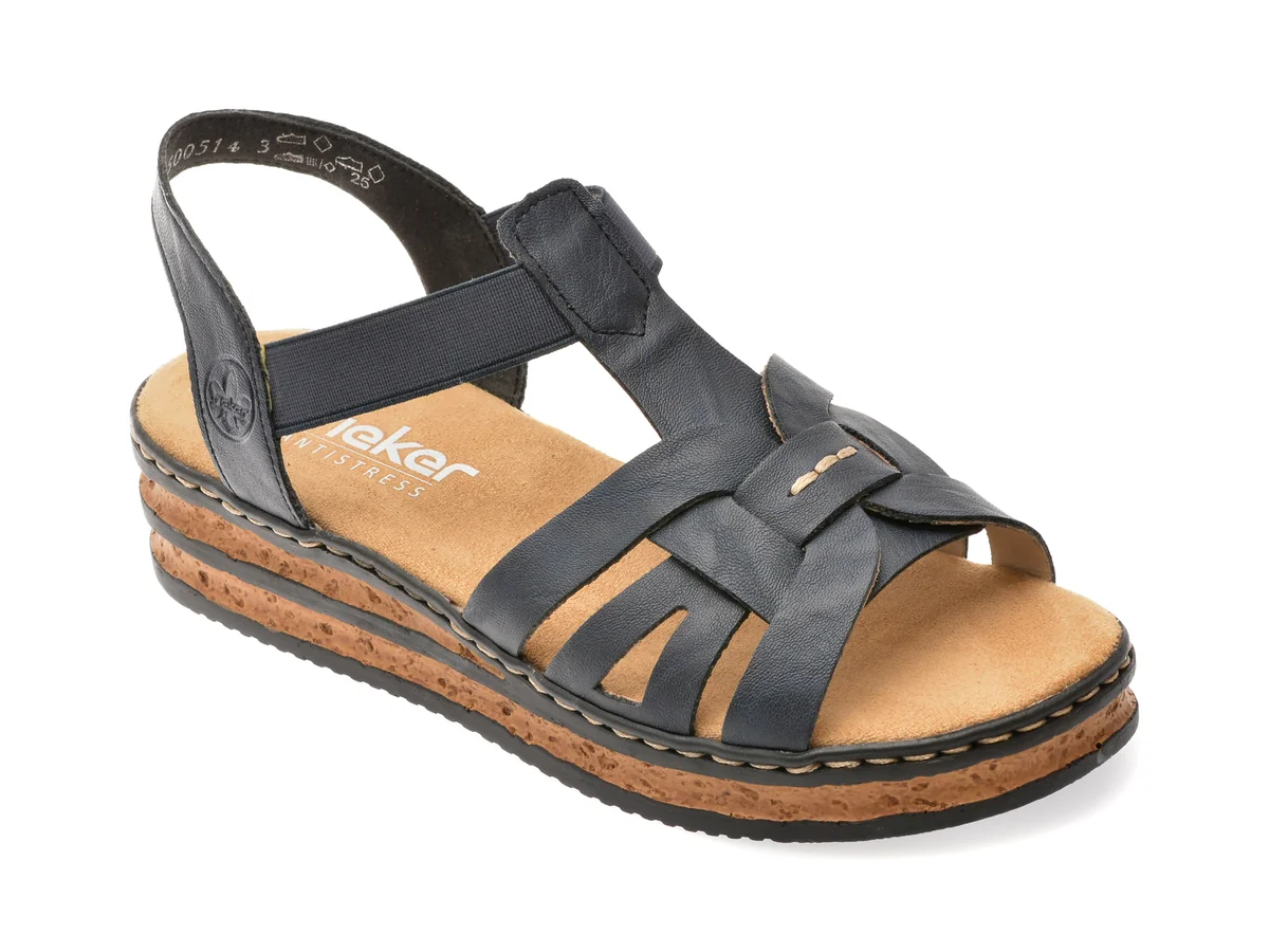 Sandale Rieker Bleumarin, 62918, Din Piele Ecologica