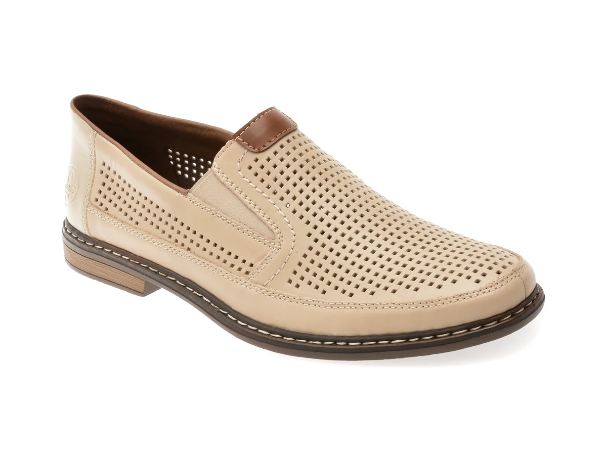 Pantofi Rieker Bej, 13459, Din Piele Naturală