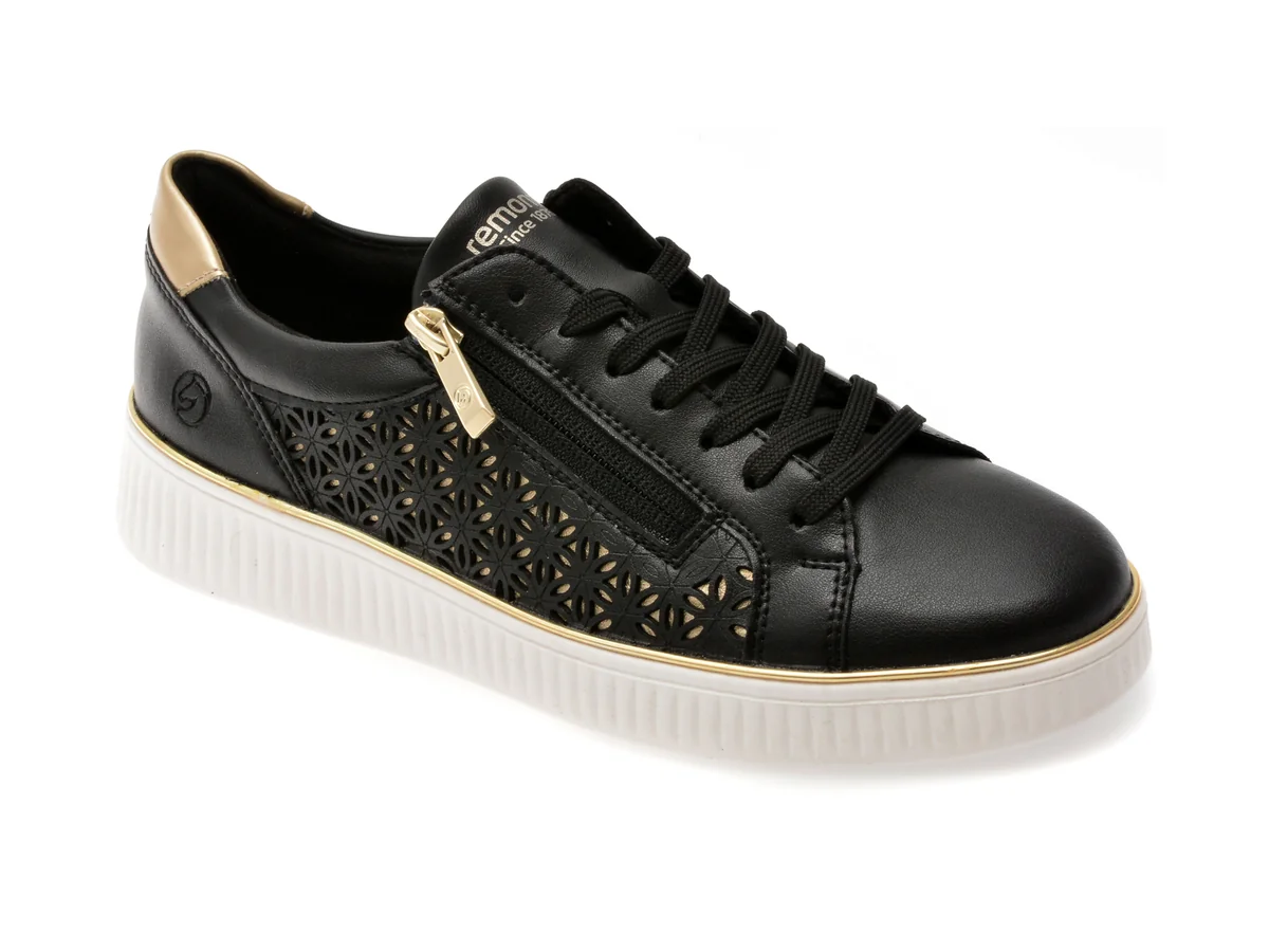 Pantofi Sport Remonte Negri, D2E03, Din Piele Naturală