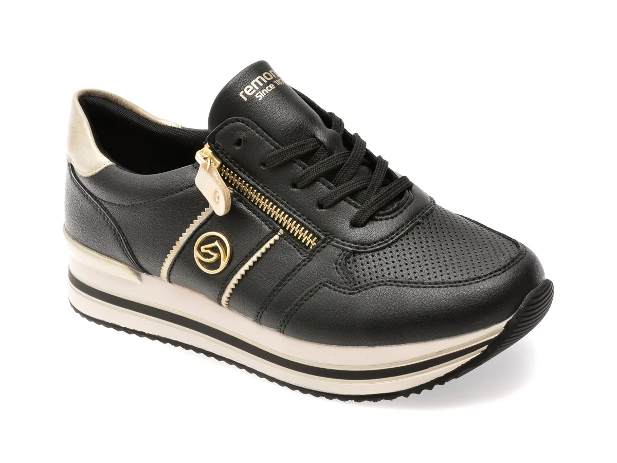 Pantofi Sport Remonte Negri, D1327, Din Piele Naturala