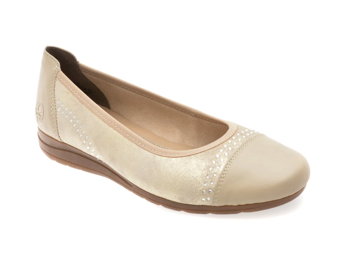 Balerini Rieker Nude, L9353, Din Piele Ecologică