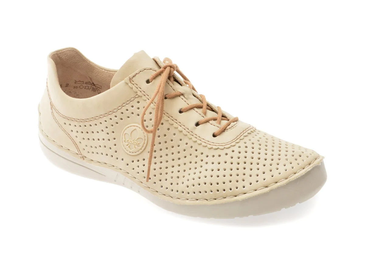 Pantofi Rieker Bej, 52546, Din Piele Ecologica