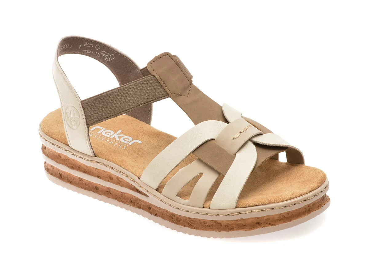Sandale Rieker Gri, 62918, Din Piele Ecologică