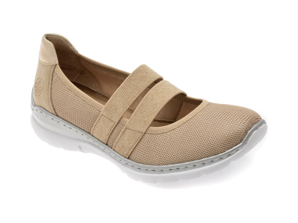 Balerini Rieker Bej, L3281, Din Material Textil