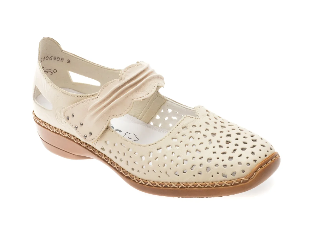 Pantofi Rieker Bej, 41399, Din Piele Naturala