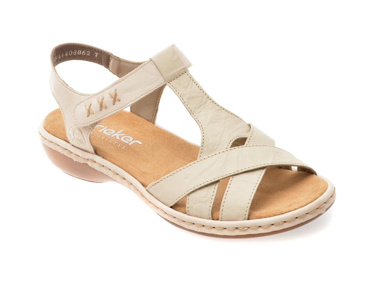 Sandale Rieker Bej, 65919, Din Piele Naturala