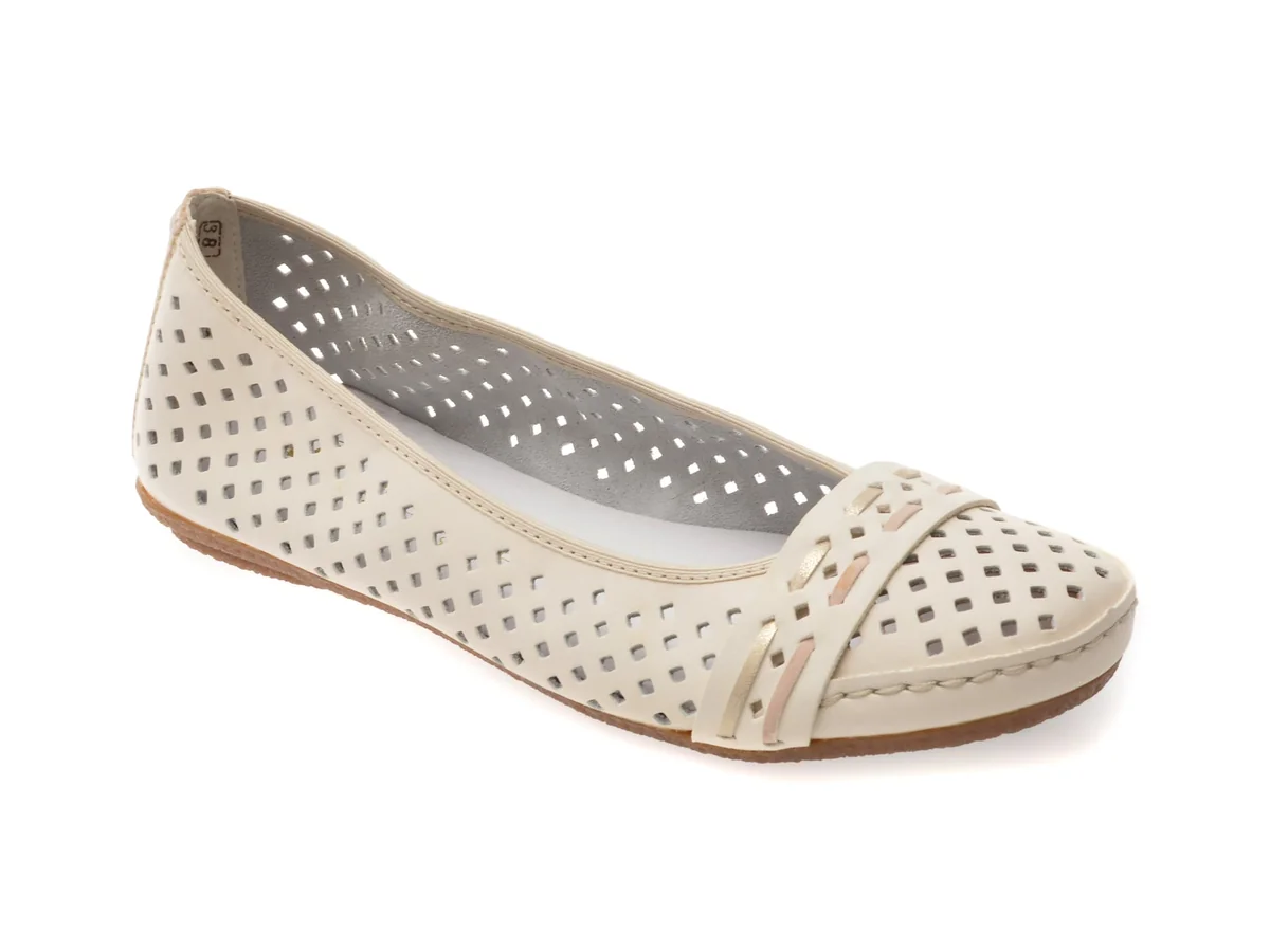 Balerini Rieker Bej 41430 Din Piele Naturala