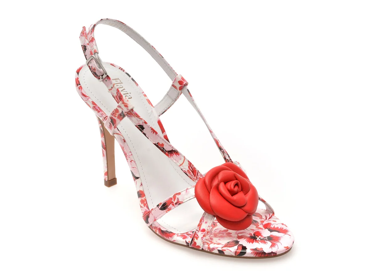 Sandale Elegante Flavia Passini Roz, 1157610, Din Piele Naturala Lacuita