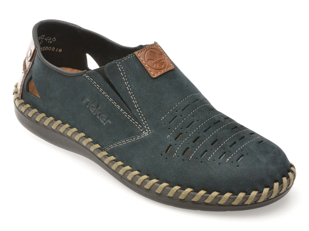Pantofi Rieker Bleumarin, B2457, Din Piele Naturală