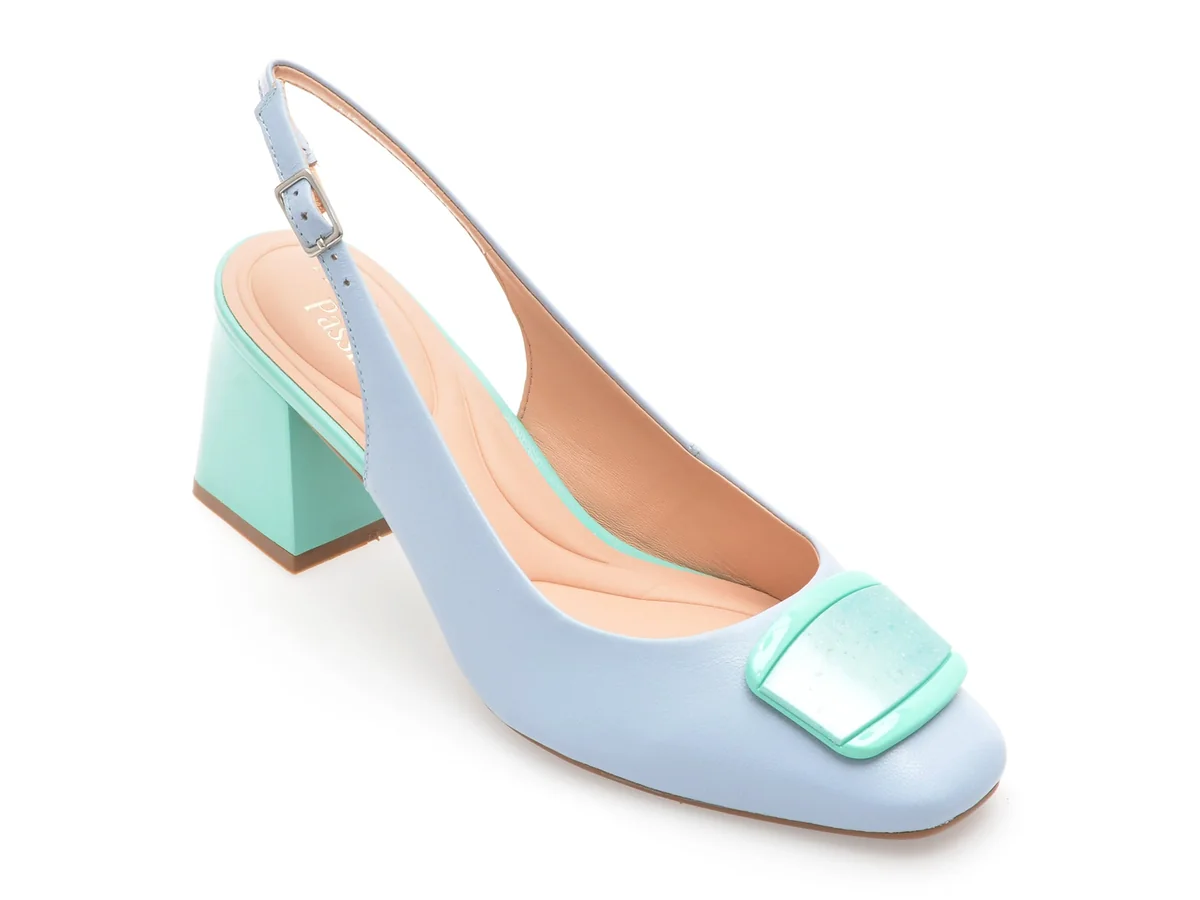 Saboti Flavia Passini Albastri, 1157644, Din Piele Naturala