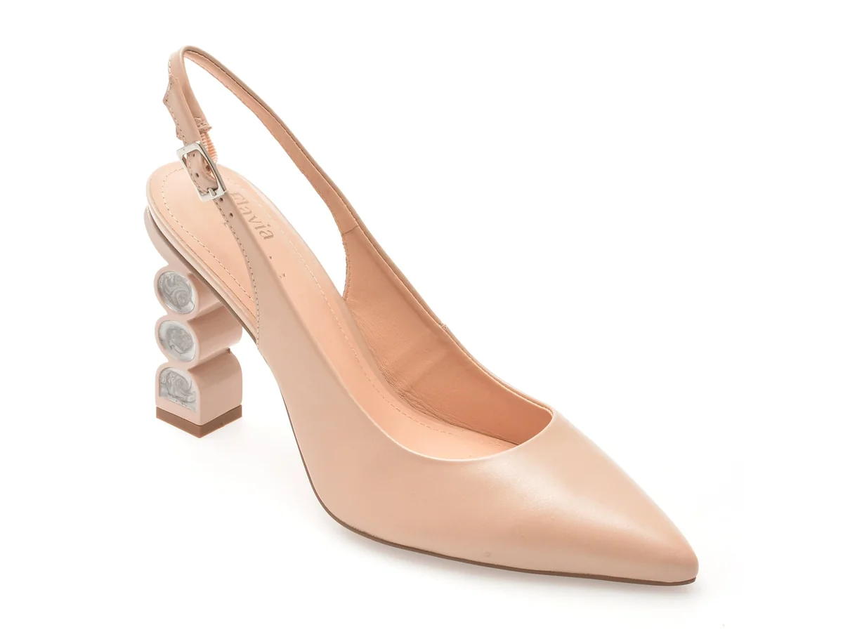 Pantofi Eleganti Flavia Passini Nude, 1484843, Din Piele Naturala