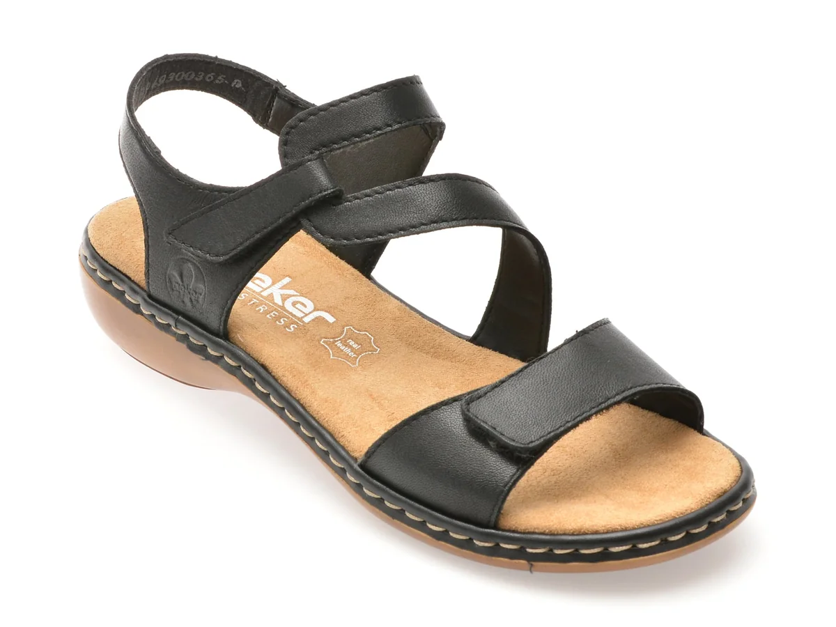Sandale Rieker Negre 659C7 Din Piele Naturala