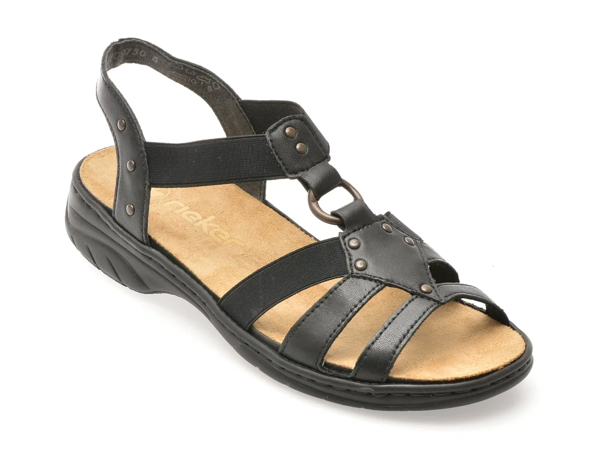 Sandale Rieker Negre 64574 Din Piele Naturala