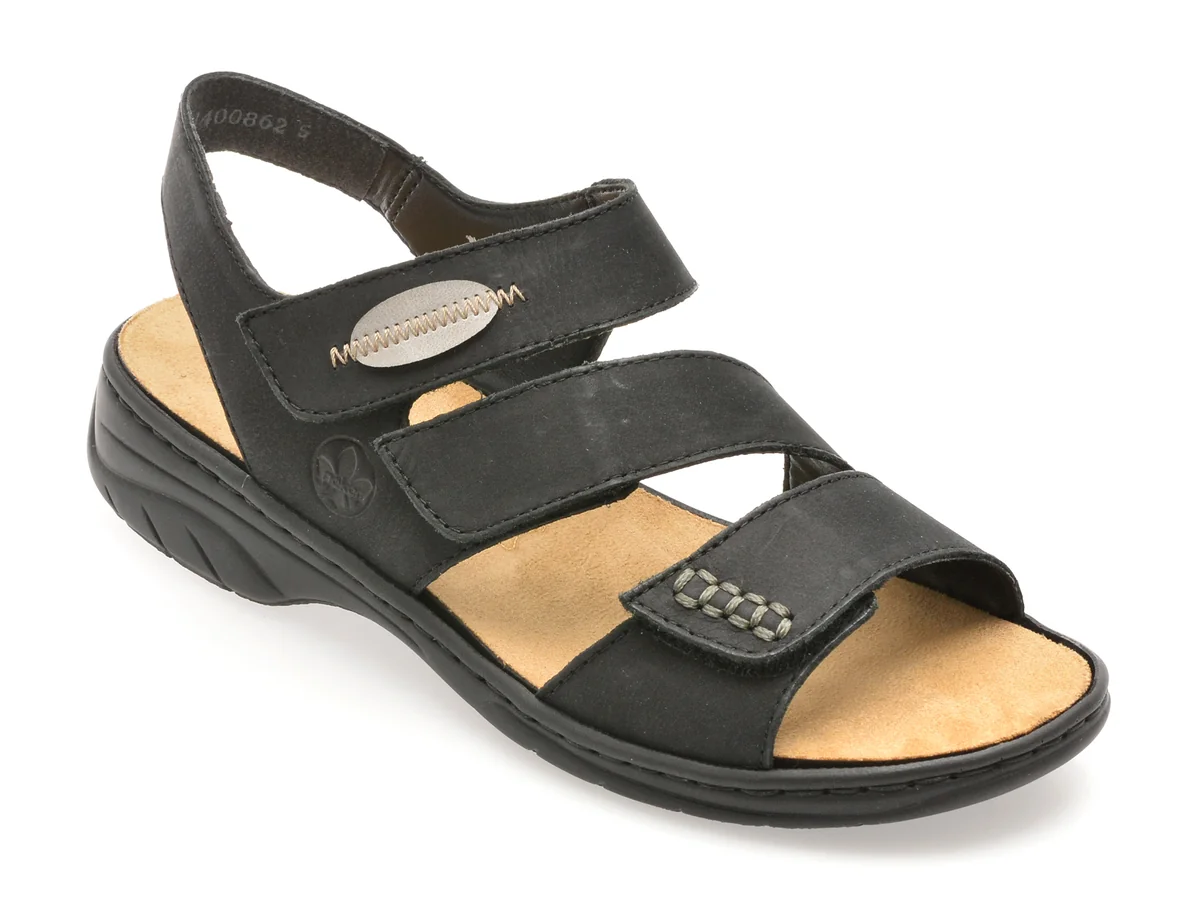 Sandale Rieker Negre, 64573, Din Piele Naturala