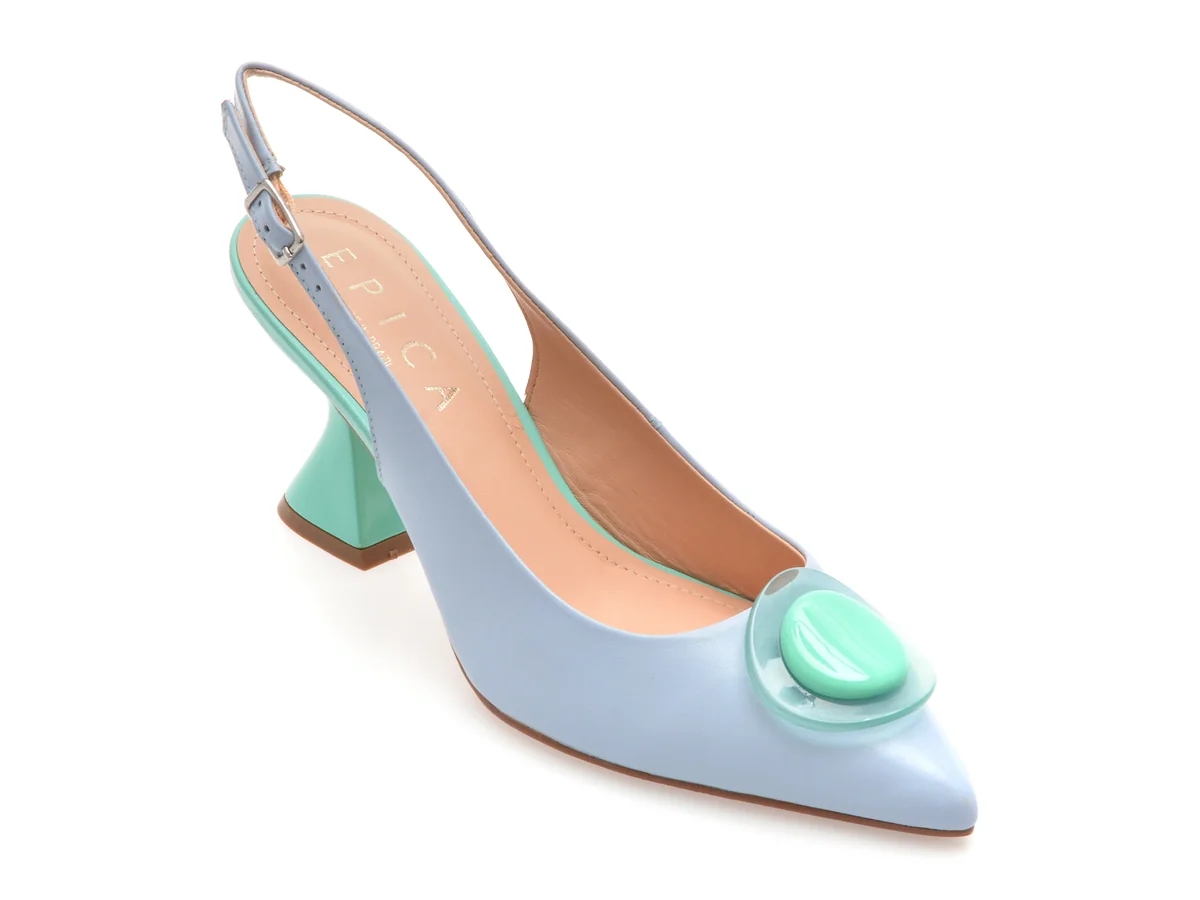 Pantofi Eleganti Epica Albastri, 1119841, Din Piele Naturala