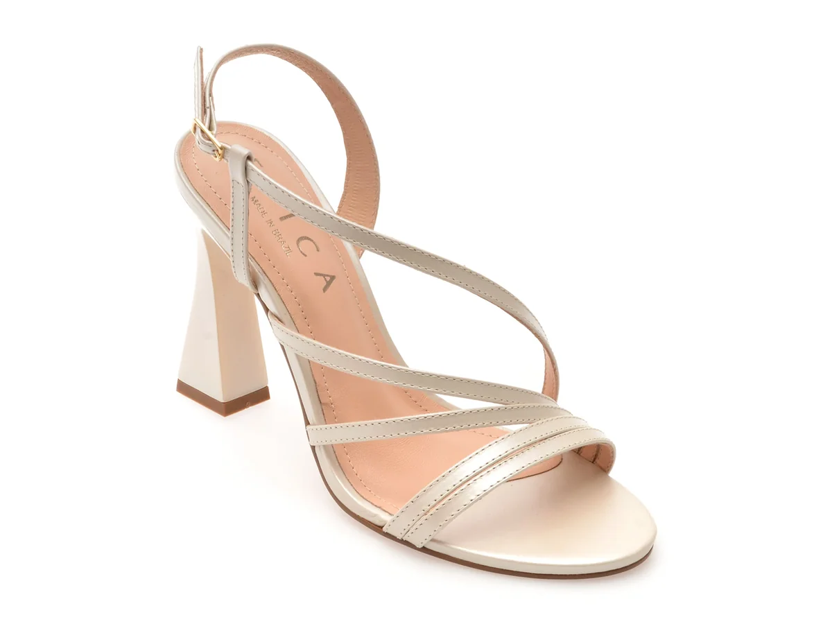 Sandale Elegante Epica Bej, 1007835, Din Piele Naturala