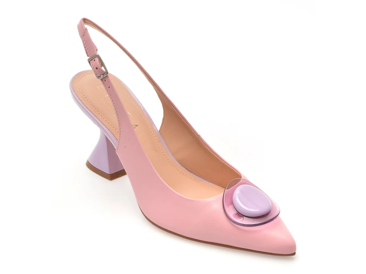 Pantofi Eleganți Epica Roz, 1119841, Din Piele Naturală