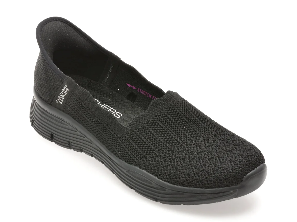 Pantofi Sport Skechers Negri, Seager, Din Material Textil