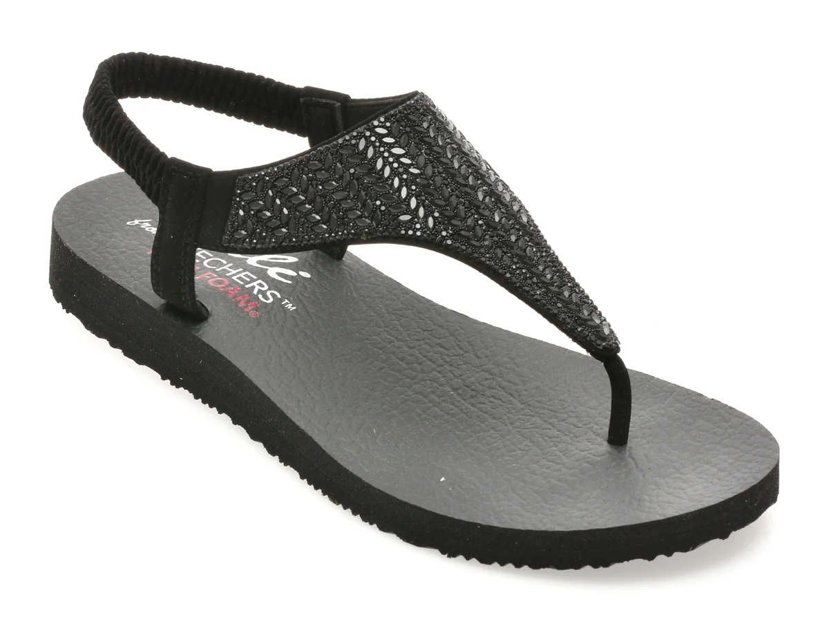 Sandale Skechers Negre Meditation Din Piele Ecologica