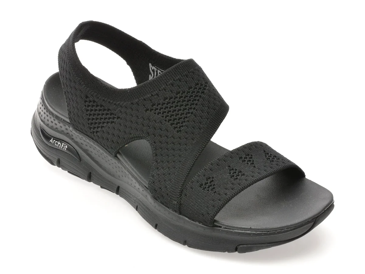 Sandale Skechers Negre, Arch Fit, Din Material Textil