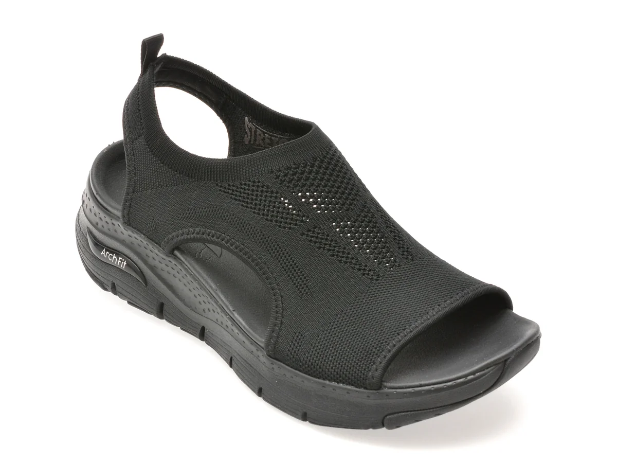 Sandale Skechers Negre, Arch Fit, Din Material Textil