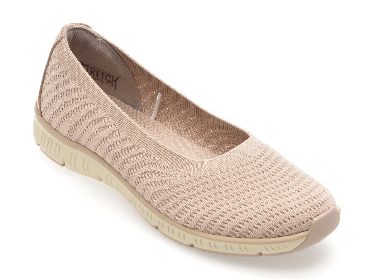 Balerini Skechers Nude, Be-Cool, Din Material Textil