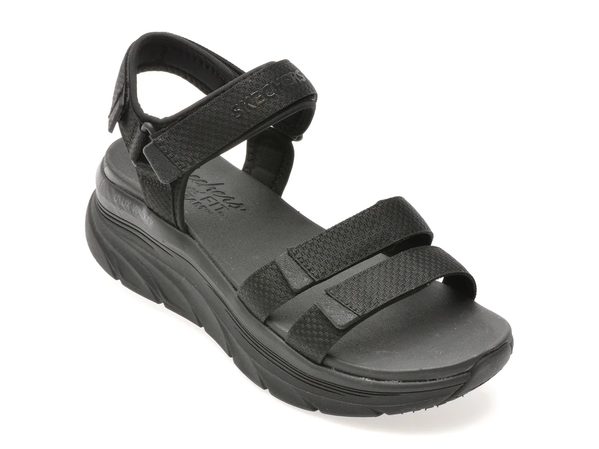 Sandale Skechers Negre, D LUX Walker, Din Material Textil
