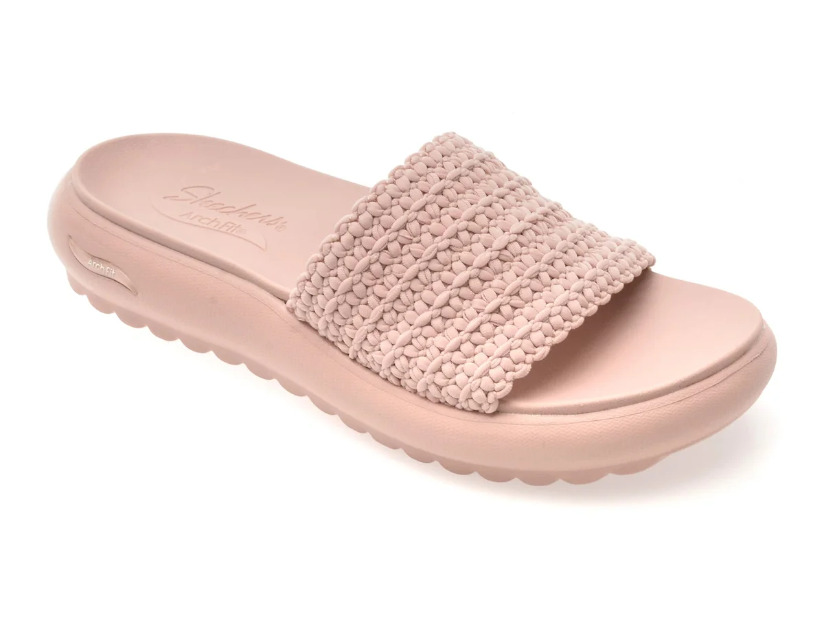 Papuci Skechers Roz, Arch Fit Cloud, Din Material Textil