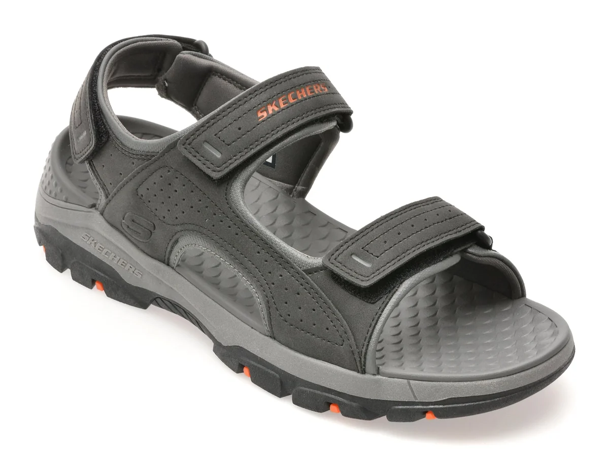 Sandale Skechers Negre, Tresmen, Din Piele Ecologica