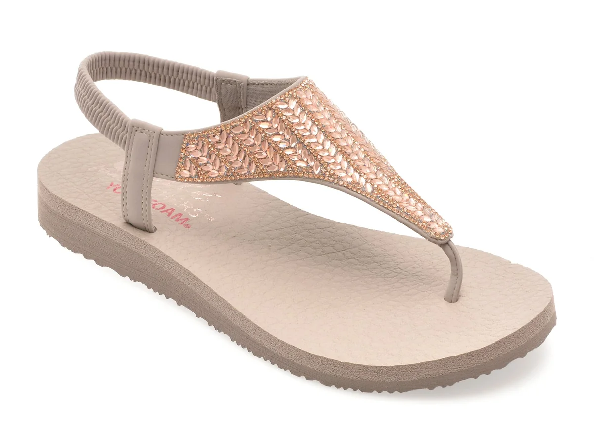 Sandale Skechers Gri, Meditation, Din Piele Ecologica