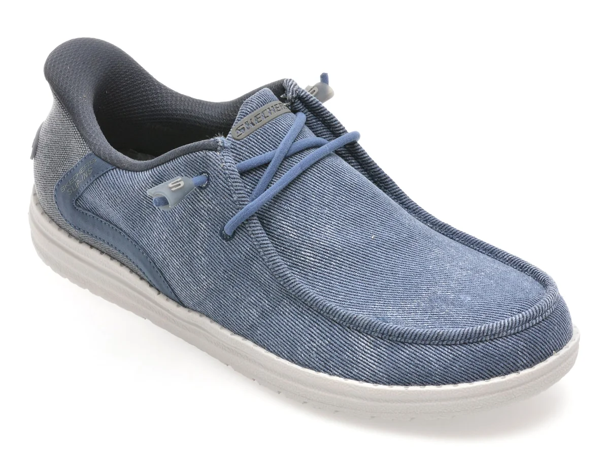 Mocasini Skechers Albastri, Melson, Din Material Textil