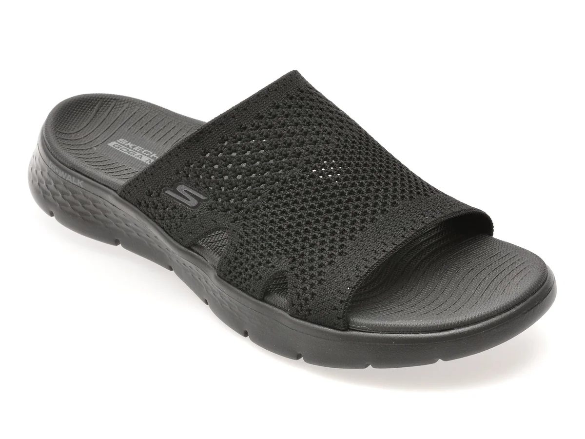 Papuci Skechers Negri, Go Walk Flex Sandal, Din Material Textil