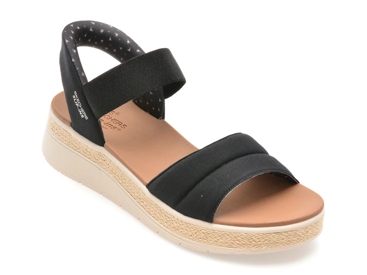 Sandale Skechers Negre Bobs Sun Ray Din Material Textil