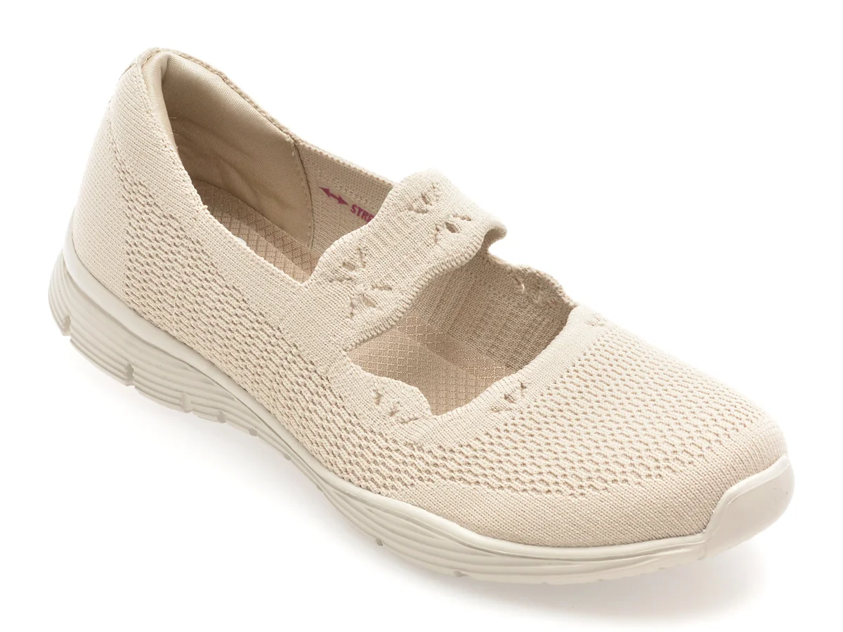 Balerini Skechers Bej, Seager, Din Material Textil