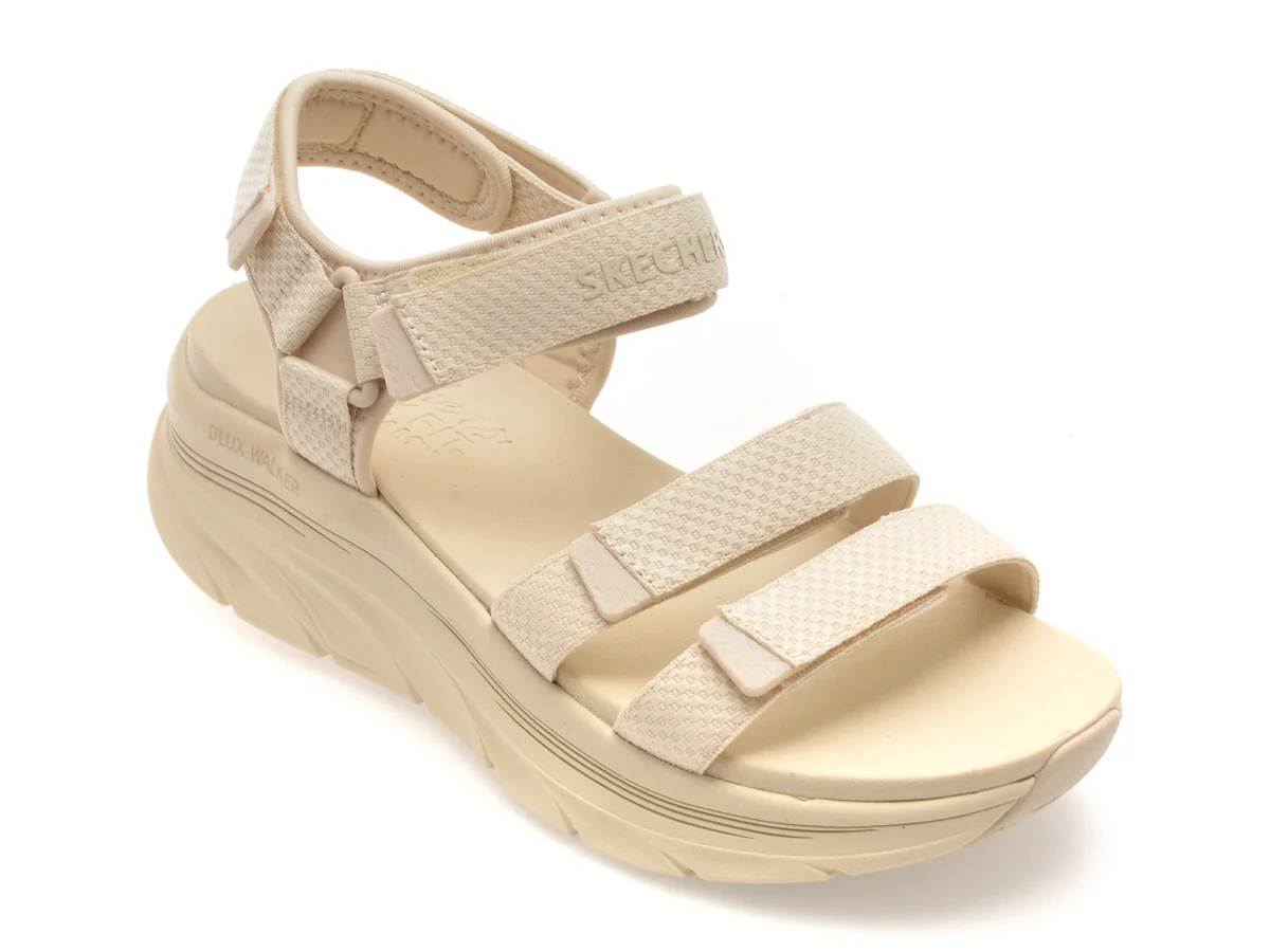 Sandale Skechers Bej, D LUX Walker, Din Material Textil