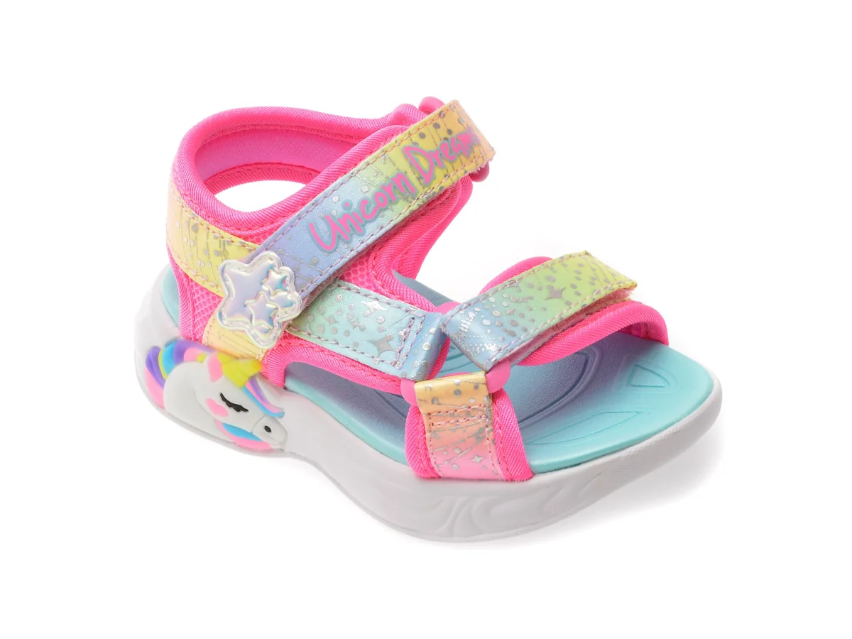 Sandale Skechers Roz, Unicorn Dreams, Din Material Textil