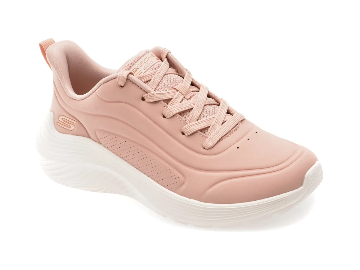 Pantofi Sport Skechers Roz, Bobs Squad Waves, Din Piele Ecologica